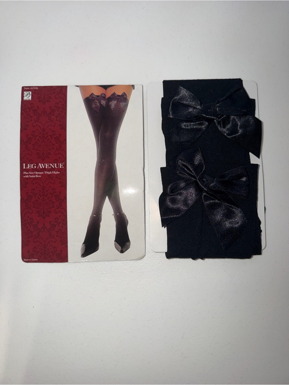 Goth Vixen Black Date Night Thigh High Stockings With Bows Size Plus One Size